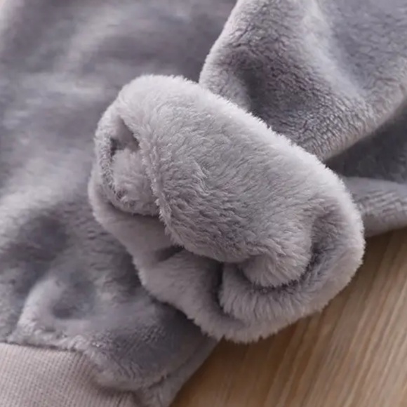 New BLUE Fleece Children's Hooded Outerwear Top + Pants 2 pcs Warm SET - Picture 3 of 6